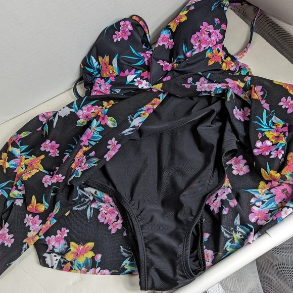 A.C.T swimsuit tropical print skirt sz 8 - Picture 5 of 8